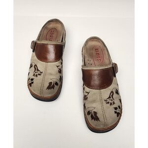 Klogs Footwear Austin Women's Floral Taupe/Brown Slip-Resistant Clog Shoes 8.5M